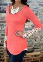 Lace Blouse Long Sleeves Women Blouses Women Shirts Tops Ropa Mujer Shirt Blue Orange Blusas Femininas Blusa Camisa Feminina