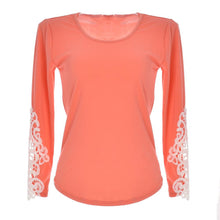 Lace Blouse Long Sleeves Women Blouses Women Shirts Tops Ropa Mujer Shirt Blue Orange Blusas Femininas Blusa Camisa Feminina