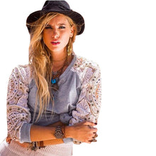 Lace Grey Blusas Feminina 2015 Blusa Feminina Blouse Camisa Feminina Women Tops Blouses Plus Size Ropa Mujer Camisetas Y Tops