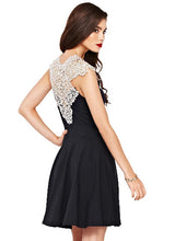 Lace V Neck See Through Sexy Black Dress Embroidery Casual Summer Elegant Dress Hollow Out Flower High Quality Retro Party