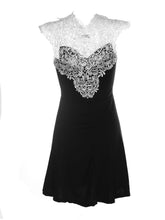Lace V Neck See Through Sexy Black Dress Embroidery Casual Summer Elegant Dress Hollow Out Flower High Quality Retro Party