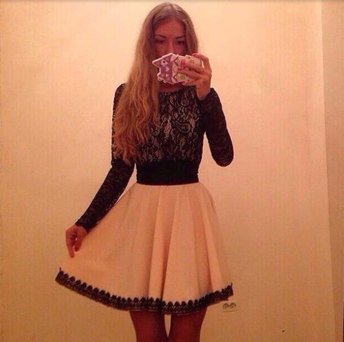 Lace Women Dress Formal Mini Club Dresses Long Sleeves Dress For Womenn Vestidos Femininos Vestido De Festa 2015
