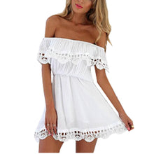 Lace Women Dress Summer Dress 2015 Slash Neck White Dresses Vestidos Femininos Casual Plus Size Women Clothing Vestidos De Festa