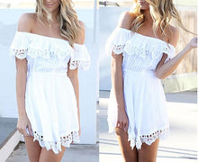 Lace Women Dress Summer Dress 2015 Slash Neck White Dresses Vestidos Femininos Casual Plus Size Women Clothing Vestidos De Festa