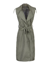 Ladies Double Layerd Long Duster Jacket Womens Sleeveless Waistcoat Belt Blazer New Arrival Dress Fashion 2016