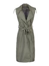 Ladies Double Layerd Long Duster Jacket Womens Sleeveless Waistcoat Belt Blazer New Arrival Dress Fashion 2016