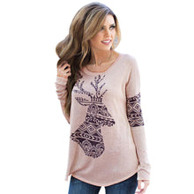 Ladies Tops 2016 Women Clothes Print Deer Shirt With Long Sleeve Women Shirts Blouses Plus Size Tunic Women Tops Cotton Boho