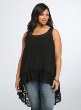 Large Size Lace Mesh Hollow Out High Low Shirt Long Loose Blouse Big Size Black Sheer Chiffon Casuall Blouses Tank Top Summer