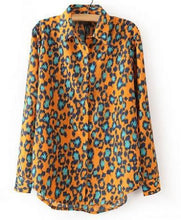Leopard Casual Women Blouse Long Sleeve Ladies Chiffon Blouses Shirt Women Roupas Blusas Camisas Femininas 2015 Blusa Renda