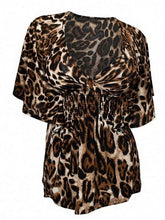 Leopard Print Deep V Neck Sexy Batwing Wrap Sexy Women Blouse Summer Casual Women Ladies Women Tops And Blouses 2016 New Fashion