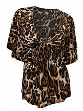 Leopard Print Deep V Neck Sexy Batwing Wrap Sexy Women Blouse Summer Casual Women Ladies Women Tops And Blouses 2016 New Fashion