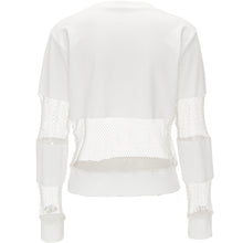 Letter Print Patchwork See Through O-Neck Full Sleeve Sweater 2016 New Fashion Sexy Women Tops Autumn Black White Sweater