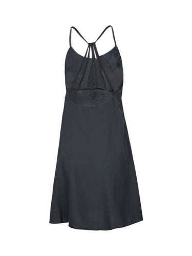 Little Black Front Hollow Out Sleeveless Strappy Empire Waist Backless Chiffon Mini Summer Casual Women Beach Dress Girl 2016