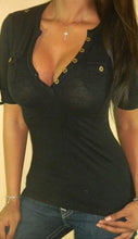 Little Double Pocket Button Up Front Deep V Neck Plunge Sexy Sheer Women Blouse Casual Slim Shirt 2017 Fashion Shirt