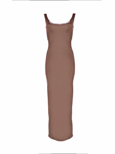 Long Maxi Sleeveless Stretch Tank Dress Bodycon Soft Orange Red Black Green Brown 5 Color Beach Casual Dresses For Woman 2016