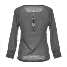 Long Sleeve Shirt Women Wifey Letter Tee Shirt Grey Blouse One Shoulder Off Big Size Loose Tops Back Slit Fashion Cotton Casual