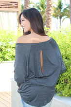 Long Sleeve Shirt Women Wifey Letter Tee Shirt Grey Blouse One Shoulder Off Big Size Loose Tops Back Slit Fashion Cotton Casual