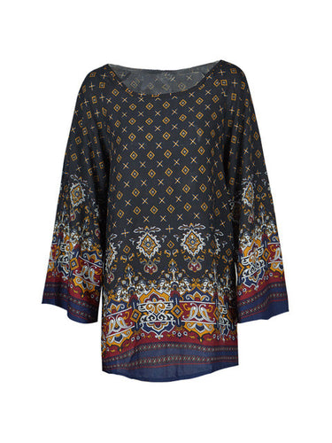 Loose Tribal Pattern Ethnic Print Dress New Arrivals 2016 Women Dresses Women Clothing 2016 Bohemian Dress Boho Lady Summer