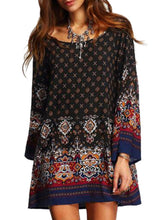 Loose Tribal Pattern Ethnic Print Dress New Arrivals 2016 Women Dresses Women Clothing 2016 Bohemian Dress Boho Lady Summer
