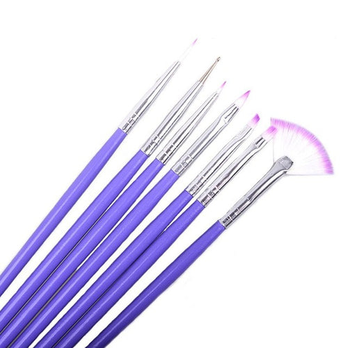 Luxury 7 Nail Art Design Brushes Set Painting Pen Polish Tips Nylon Hair Material Easy to handle and operate Anne