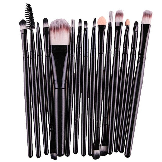 MAANGE 100% brand new and high quality 15 pcs/Sets Eye Shadow Foundation Eyebrow Lip Brush Makeup Brushes Tool makyaj Anne
