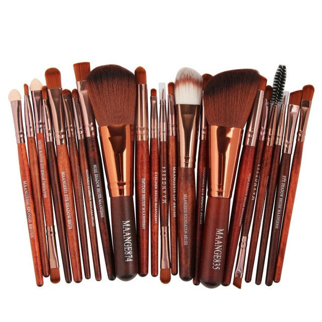 MAANGE 100% new and high quality 22pcs Cosmetic Makeup Brush Blusher Eye Shadow Brushes Set Kit pinceles maquillaje Anne