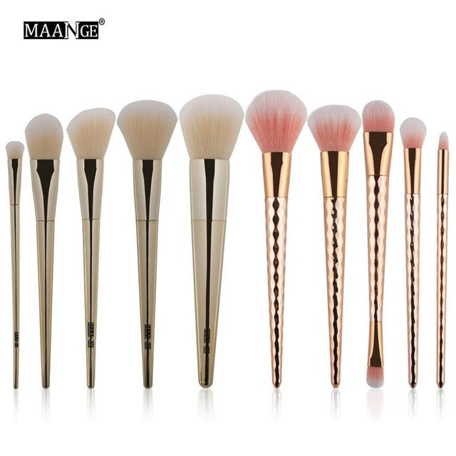 MAANGE 10PCS Cosmetic Makeup Brush Makeup Brush Eyeshadow Brush maquillaje profesional 2017 Anne