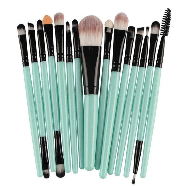 MAANGE 15 pcs Makeup Brush Set tools Make-up Toiletry Kit Wool Make Up Brush Set Goat hair Make up brush 2017 Anne