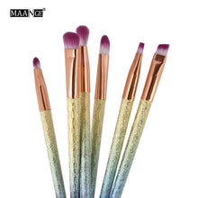 MAANGE 6Pcs Colorful Cosmetic Eyebrow Eyeshadow Brush Makeup Brush Sets Kits Tools oval brushes Anne