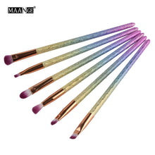 MAANGE 6Pcs Colorful Cosmetic Eyebrow Eyeshadow Brush Makeup Brush Sets Kits Tools oval brushes Anne