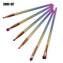 MAANGE 6Pcs Colorful Cosmetic Eyebrow Eyeshadow Brush Makeup Brush Sets Kits Tools oval brushes Anne