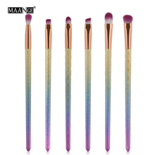 MAANGE 6Pcs Colorful Cosmetic Eyebrow Eyeshadow Brush Makeup Brush Sets Kits Tools oval brushes Anne