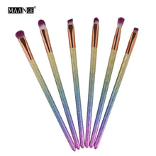 MAANGE 6Pcs Colorful Cosmetic Eyebrow Eyeshadow Brush Makeup Brush Sets Kits Tools oval brushes Anne