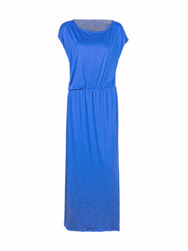 Maxi Dress Plus Size Long High Waist Elegant Dress Loose Dress Robe Longue Yellow Blue Women Party Clothing Summer Fashion