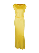 Maxi Dress Plus Size Long High Waist Elegant Dress Loose Dress Robe Longue Yellow Blue Women Party Clothing Summer Fashion