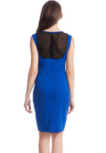 Mesh See Through Office Work Dress Sleeveless Back Zipper Midi Black Bodycon Sexy Red Dress Summer Dress 2016 Spring New Style