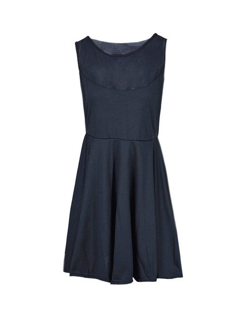Mesh Skater A Line Dress See Through Summer Girl Mini Short Pleated Dress Sexy Casual Women Party Slim Sweet 2017 Cocktail