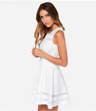 Mesh Striped See Through High Waist Women A Line Dress Girl Summer Sundress Casual Mini Short Dress 2016 Lady High Quality