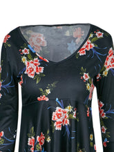 Mini Black Dress Flower print Loose Dress Casual bell sleeve Dresses For Women 2016 Summer New Arrivals 2016 Women Dresses