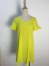 Mini Summer Style Women Dress Neon Sexy Summer Dress 2015 Casual Dresses Petal Sleeve Yellow 2015 Vestido Vestidos Dresses