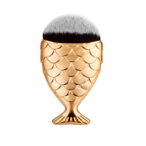 Multicolor Fish Scale Makeup Brush Fishtail Bottom Brush Powder Blush Makeup Cosmetic Brushes Tool #2323