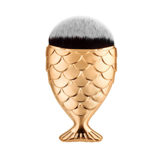 Multicolor Fish Scale Makeup Brush Fishtail Bottom Brush Powder Blush Makeup Cosmetic Brushes Tool #2323