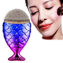 Multicolor Fish Scale Makeup Brush Fishtail Bottom Brush Powder Blush Makeup Cosmetic Brushes Tool #2323