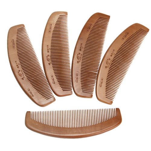 Natural Health Peach Wooden Mahogany Comb Present Moon Comb No electrostatic new and high quality 2017 Anne