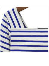 Navy Blue Striped Casual Women White Shirt Women Tops And 2016 New Fashion Women Fashion Clothes Women 2016