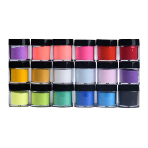New 18 Colors Acrylic Nail Art Tips UV Gel Powder Dust Design Decoration 3D DIY Decoration Set for vernis miroir 2017 Anne