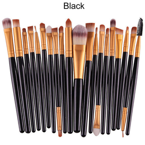 New 20 pcs/set Gold and Black Makeup Brushes Professional Hot Selling Cosmetic tools Women
