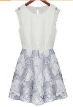 New 2015 Chiffon Dress Casual Summer Skater Dresses For Women White Work Flower Print Dress Vestidos Femininos