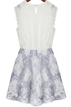 New 2015 Chiffon Dress Casual Summer Skater Dresses For Women White Work Flower Print Dress Vestidos Femininos