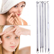 New And Hot 5 Pcs Pimple Blemish Comedone Acne Extractor Remover Tool Set Silver Color Stainless Steel Material Anne